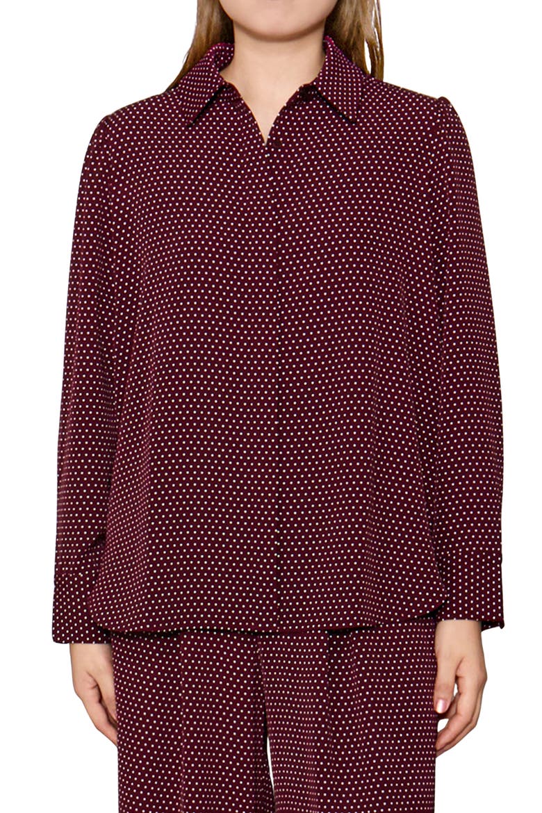 Luxe Crepe Top, Main, color, TAWNY PORT DOT