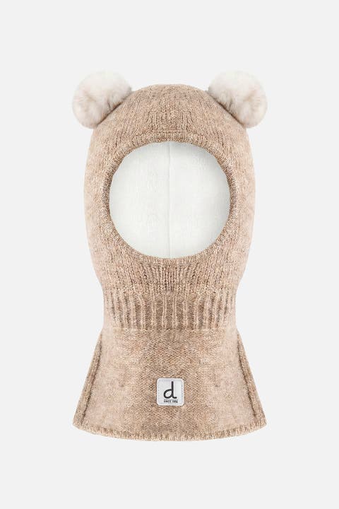 Bear Ear Fleece Lined Knit Balaclava