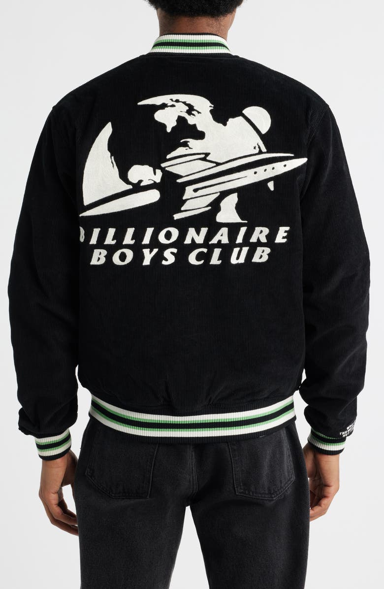 Billionaire Boys Club Space Station Corduroy Bomber Jacket, Alternate, color, Black