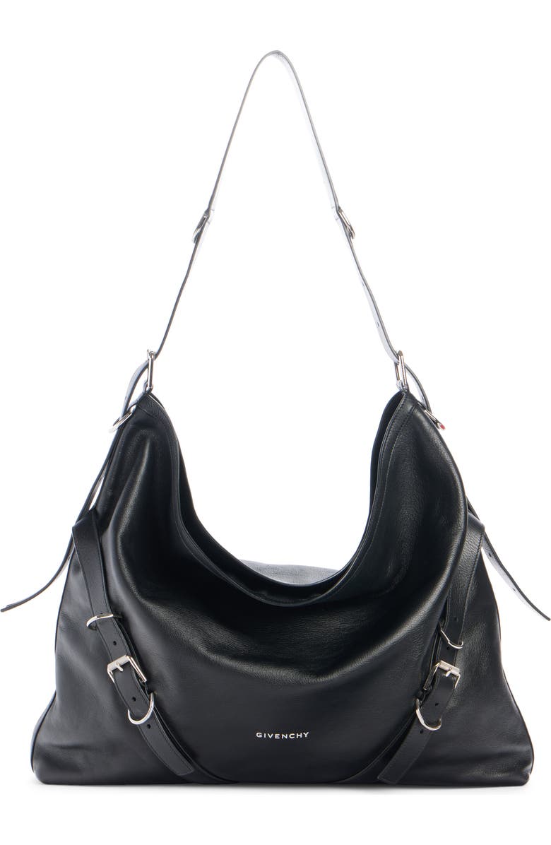 Givenchy Small Voyou Leather Crossbody Bag, Main, color, Black