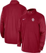 Nike Men's Nike Crimson Oklahoma Sooners 2023 Coach Half-Zip Hooded Jacket