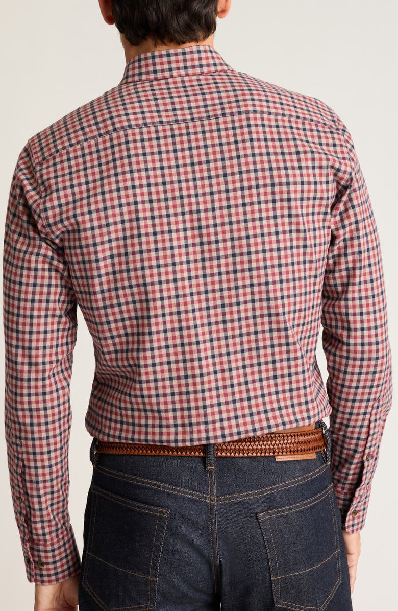Bonobos Everyday Gingham Check Lightweight Cotton Stretch Flannel Button-Down Shirt, Alternate, color, Wilfred Twill Plaid C1