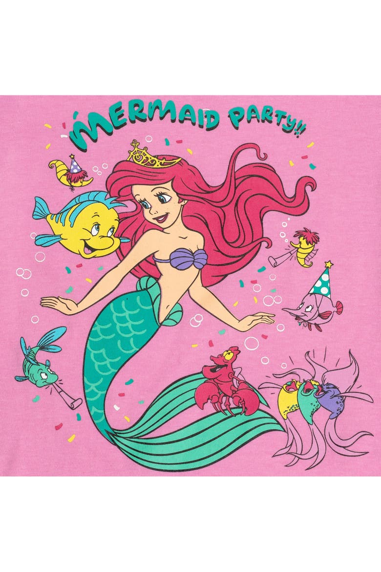 Princess Birthday Graphic T-Shirt, Alternate, color, Ariel Light Pink