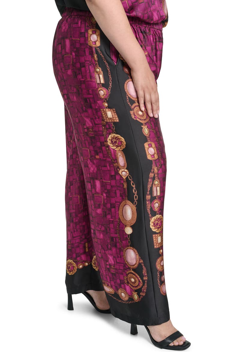 Printed Wide Leg Soft Pants, Alternate, color, CHERRY LACQUER COMBO