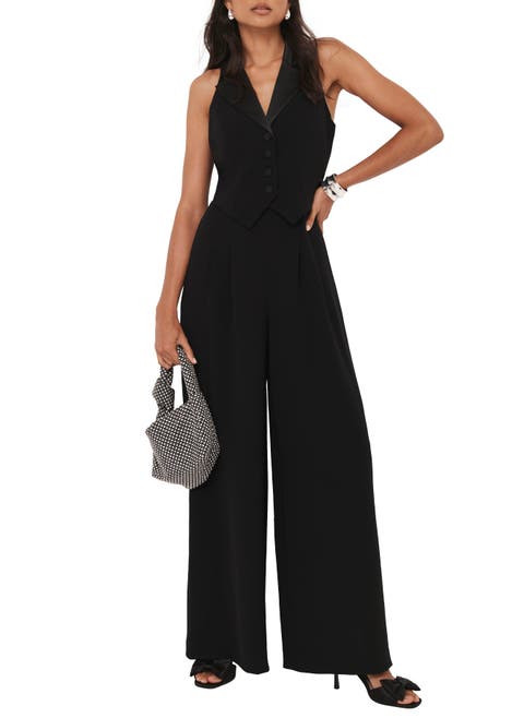 Tuxedo Wide Leg Jumpsuit