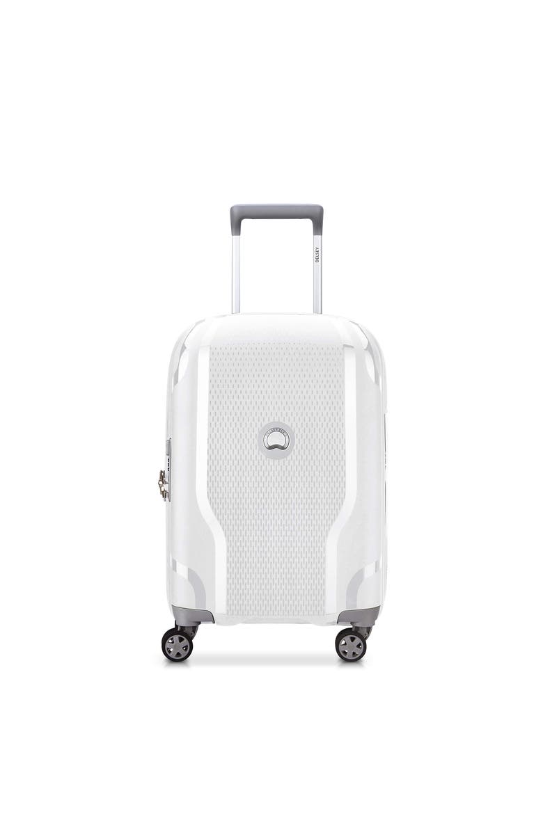 Clavel Hardside Exapndable 19" Carry On Spinner Luggage, Main, color, White