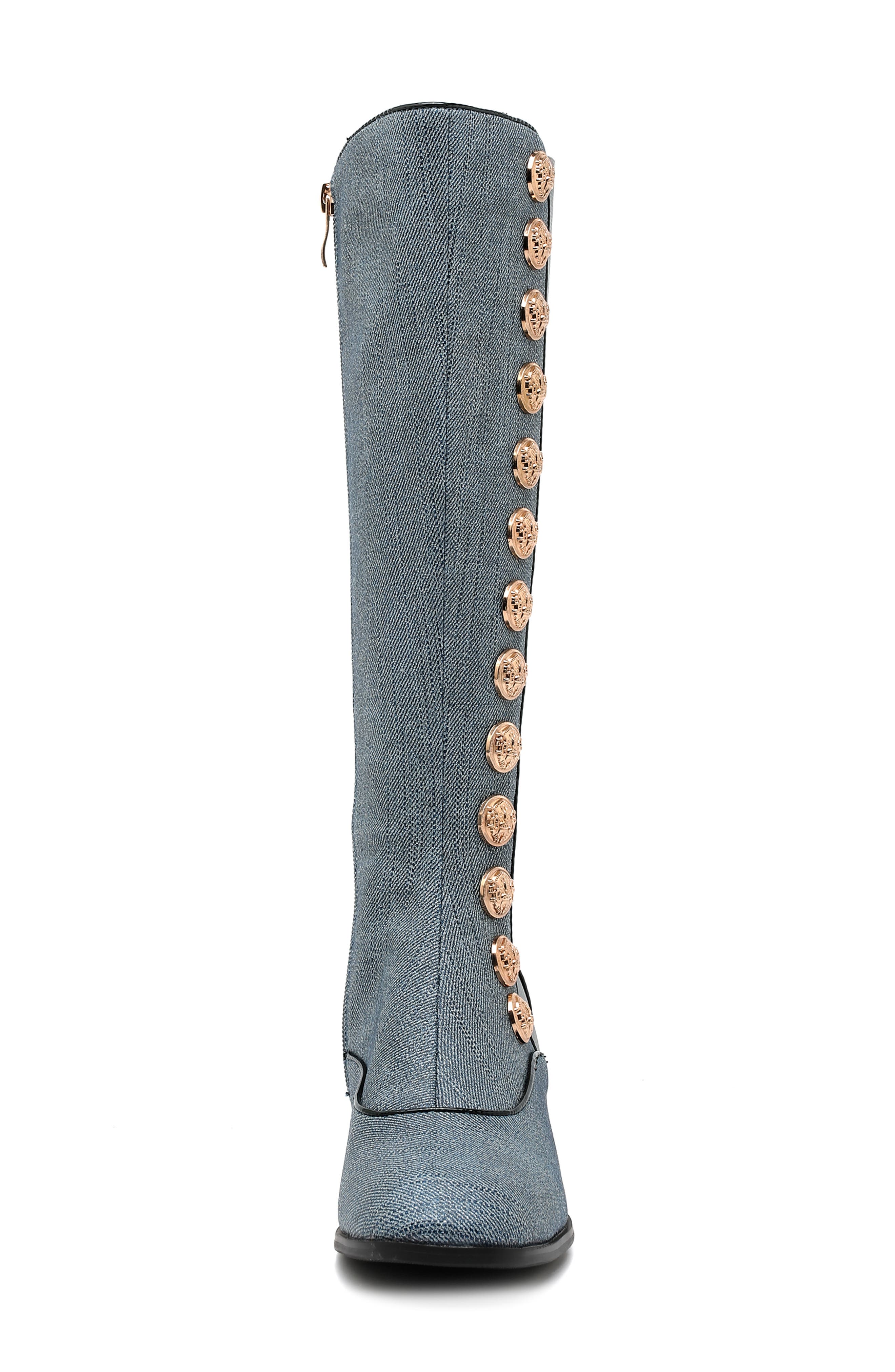 Wisdom Faux Leather Boot, Alternate, color, BLUE DENIM