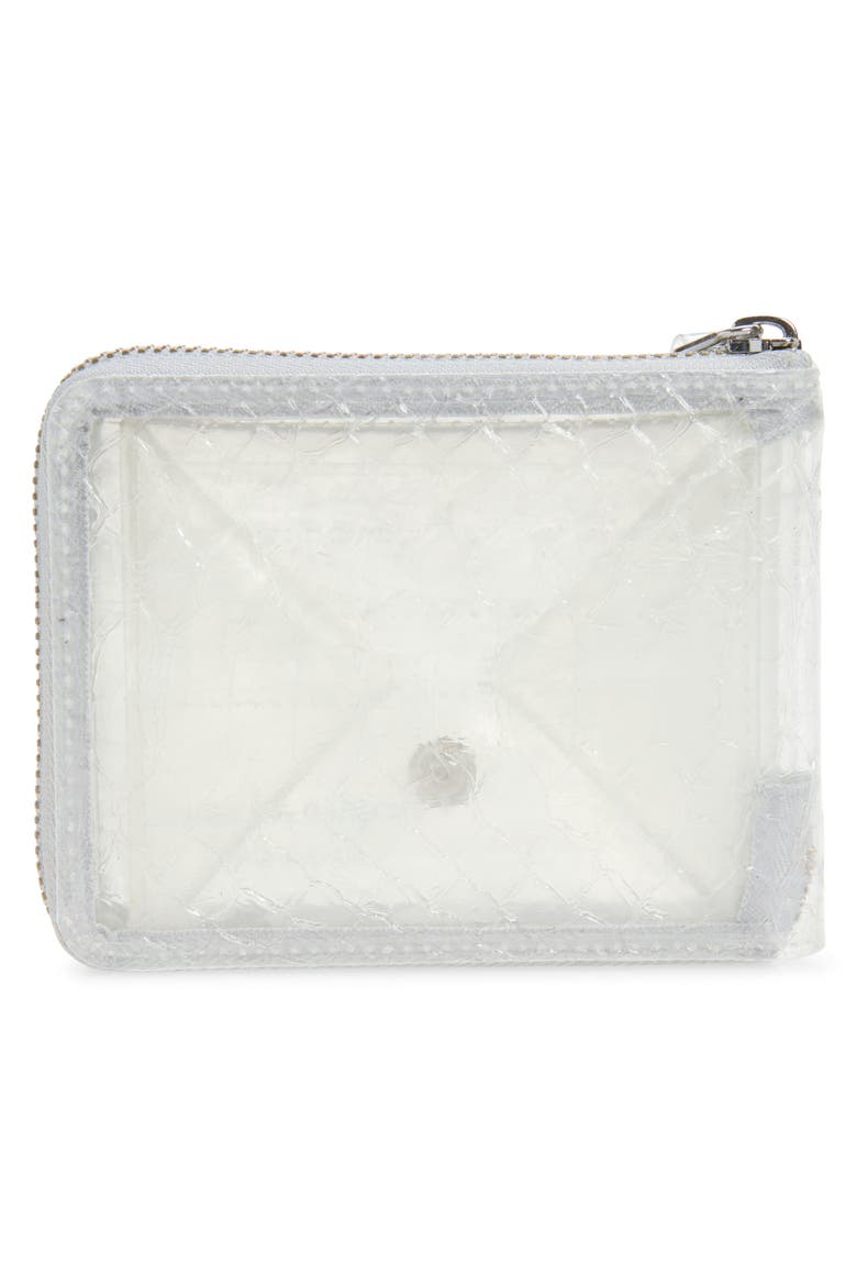 Clear Snakeskin Embossed Square Zip Around Wallet, Alternate, color, TRANSPARENT