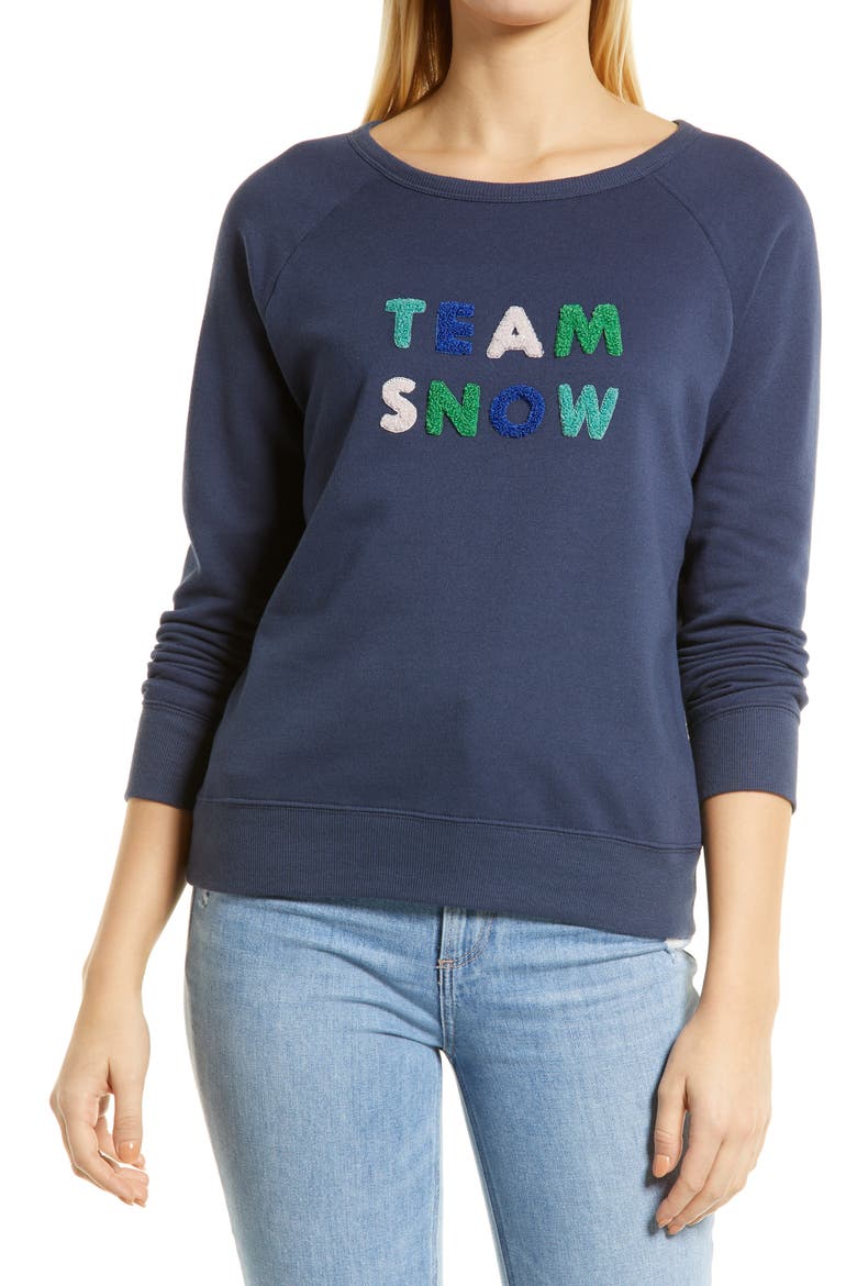 Team Snow Sweatshirt, Main, color, NAVY INDIGO