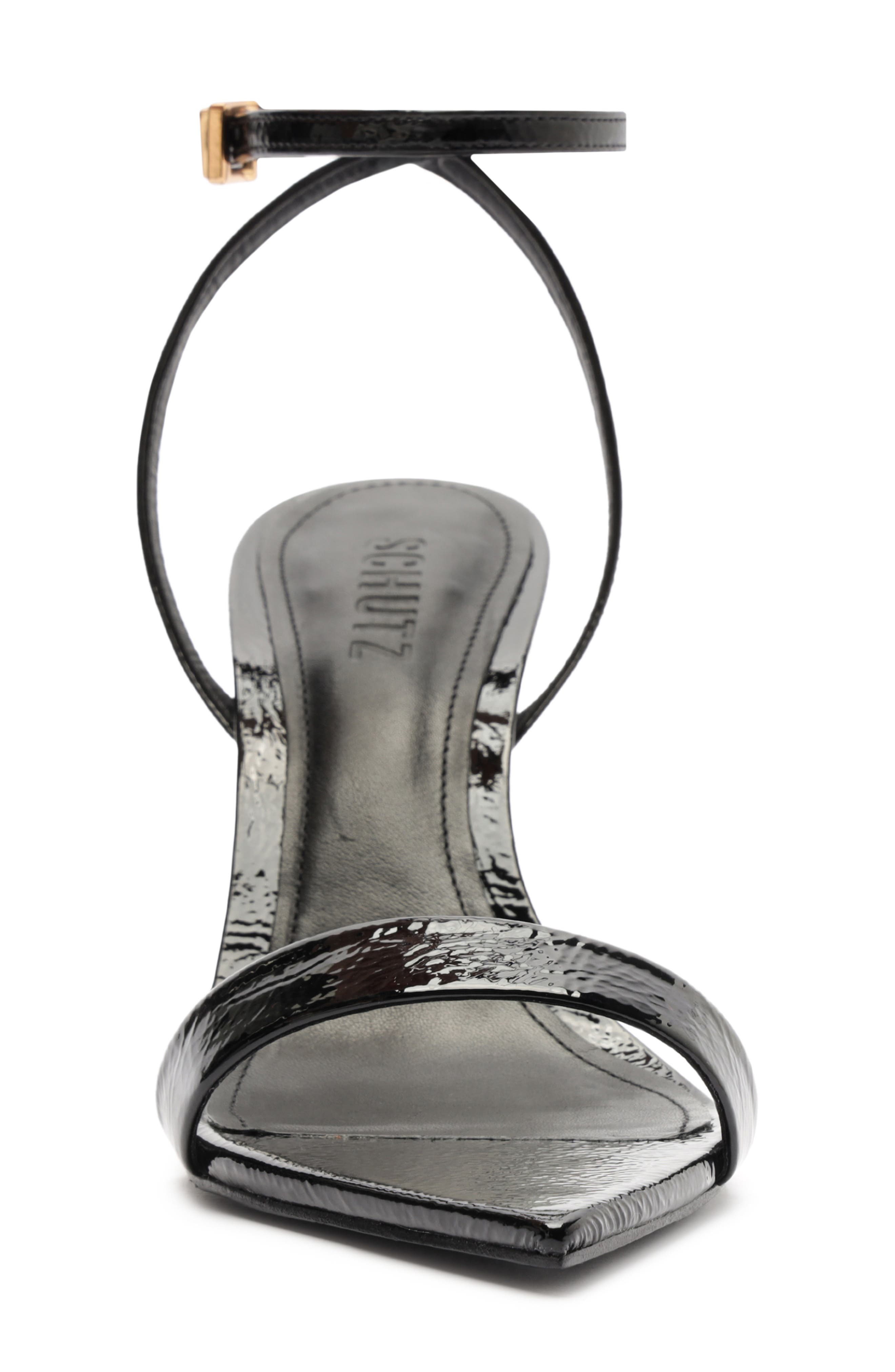 Schutz Elisha Ankle Strap Sandal, Alternate, color, Black