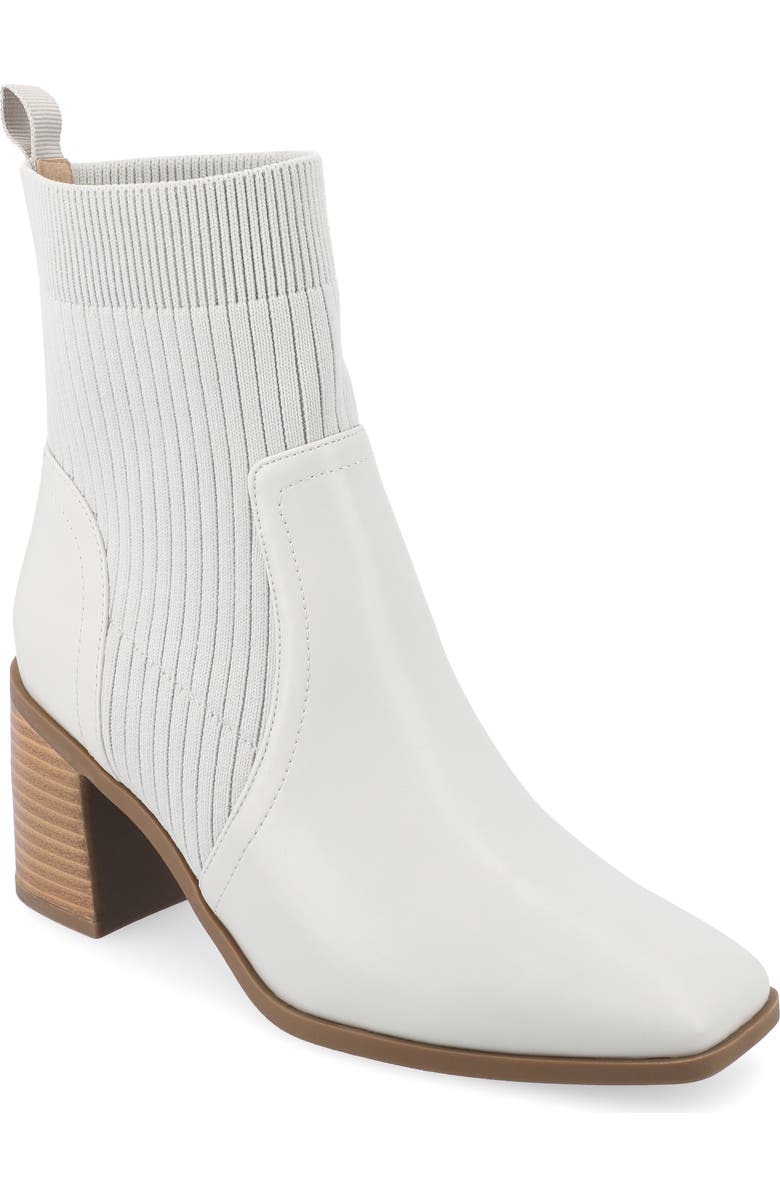 Journee Collection Harlowe Knit Bootie, Main, color, Stone