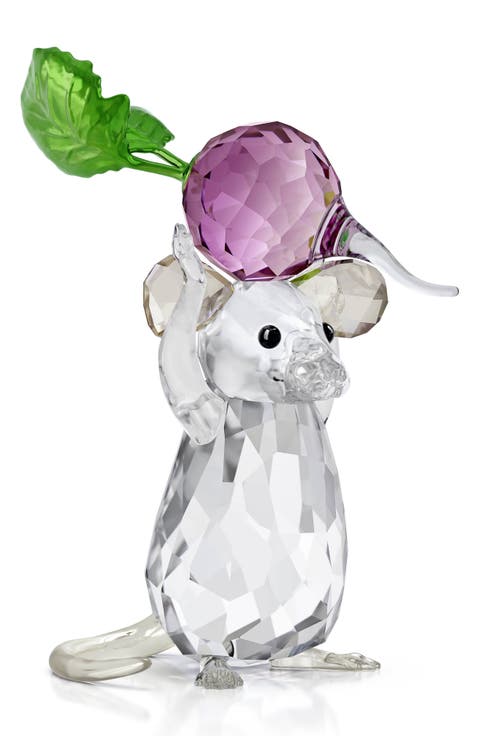 Idyllia Mouse and Radish Crystal Figurine