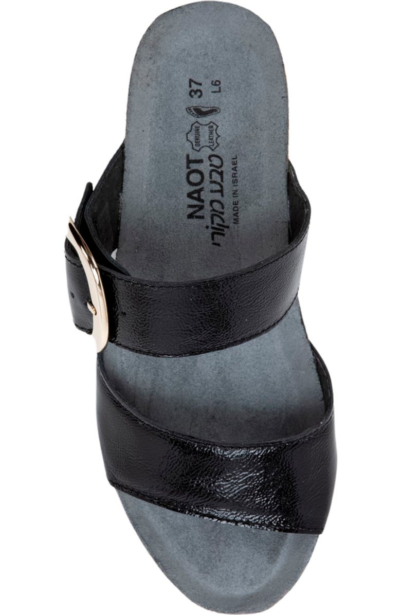 Naot Magic Wedge Sandal, Alternate, color, Black Crinkle Patent Leather