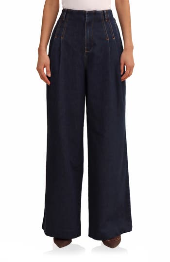 Avec Les Filles Hollywood High Waist Wide Leg Pants