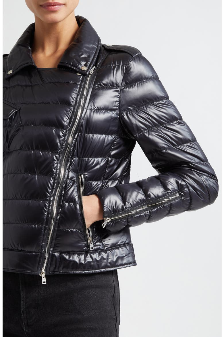 Ultralight Down Moto Jacket, Alternate, color, BLACK