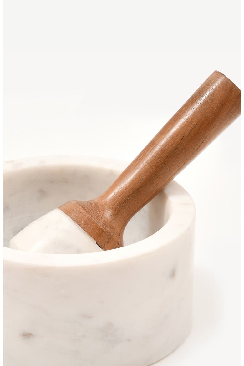 Marble Mortar and Pestle, Alternate, color, White