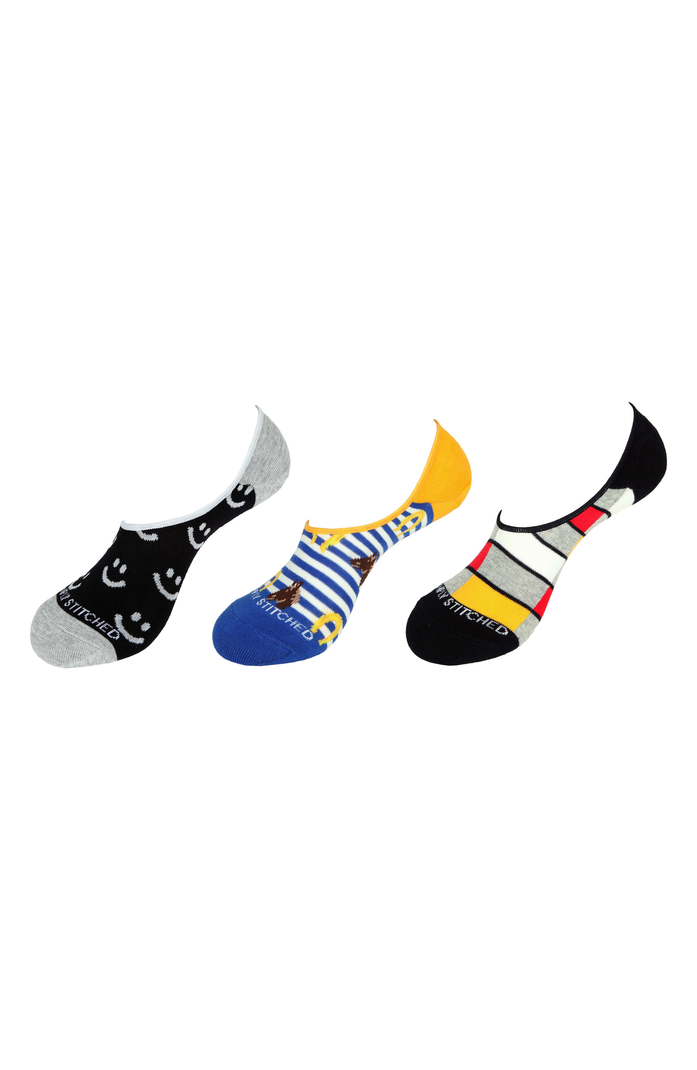 UNSIMPLY STITCHED Assorted 3-Pack No Show Socks
