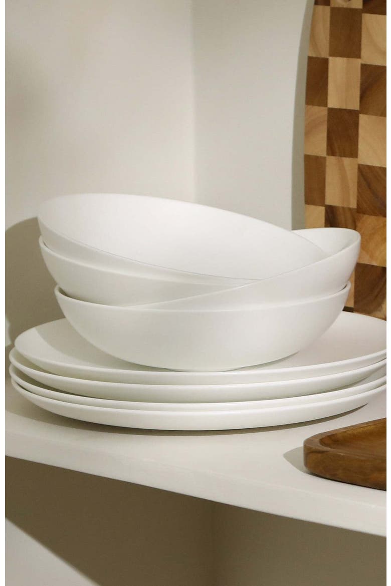 Taglio Bone China 12-Piece Dinnerware Set, Alternate, color, Matte White