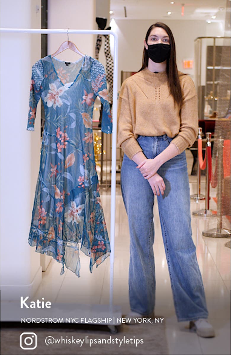 Asymmetric Handkerchief Hem Chiffon Midi Dress, sales video thumbnail