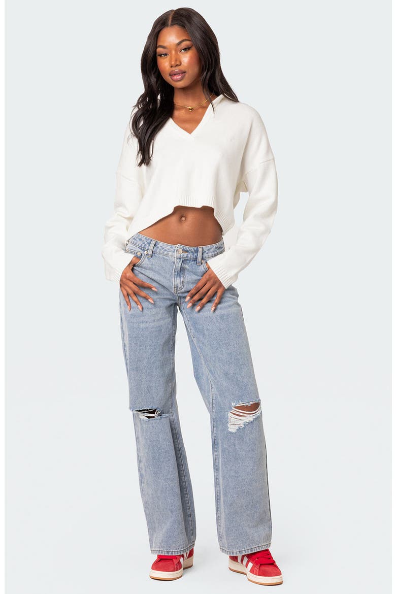 Marcie Oversize Crop Sweater, Alternate, color, CREAM
