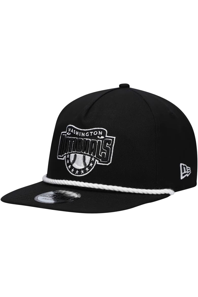 Men's New Era Black Washington Nationals Golfer Snapback Hat, Main, color, Black