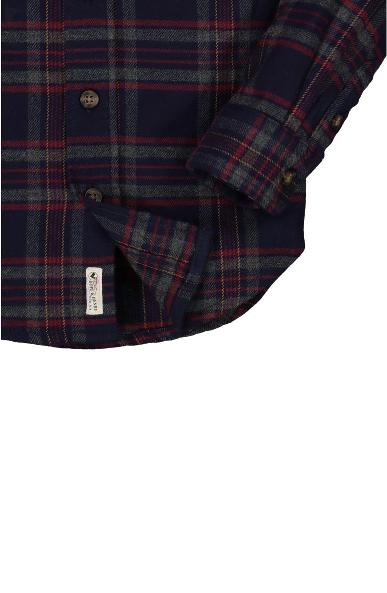 Hope & Henry Boys' Organic Flannel Shirt, Kids, Alternate, color, Navy And Gray Classic Plaid