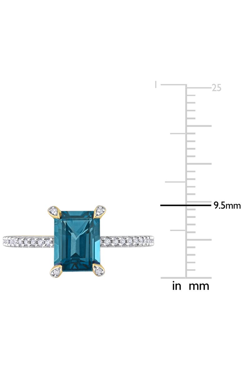 Julianna B. Blue Topaz & Diamond Octagonal Ring 14k, Alternate, color, Topaz