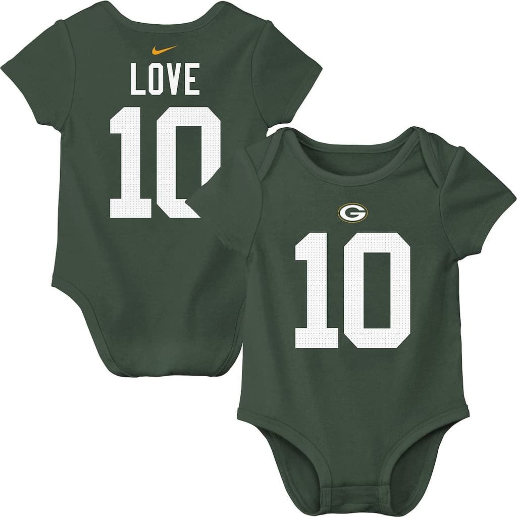 Nike Newborn & Infant Jordan Love Green Green Bay Packers Player Name & Number Bodysuit In Green