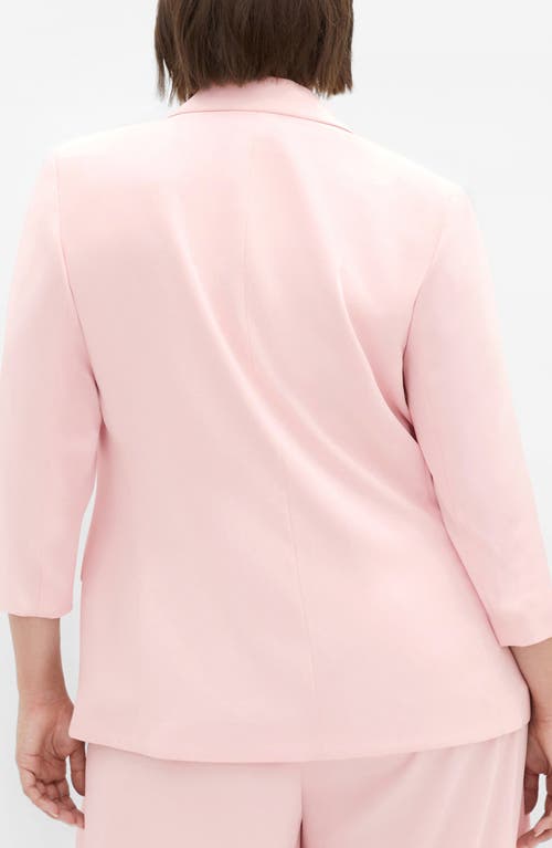 City Chic Abbie Ruched Sleeve Blazer In Pink
