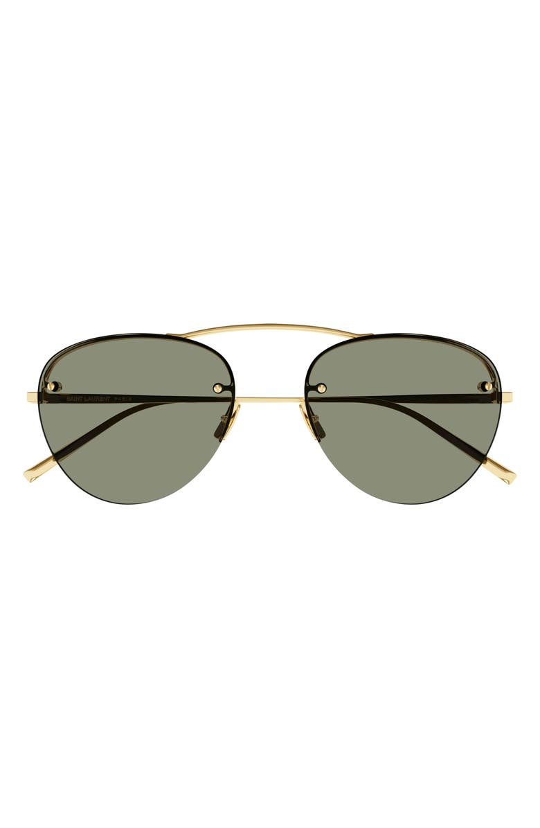 Saint Laurent 59mm Tinted Navigator Sunglasses, Main, color,