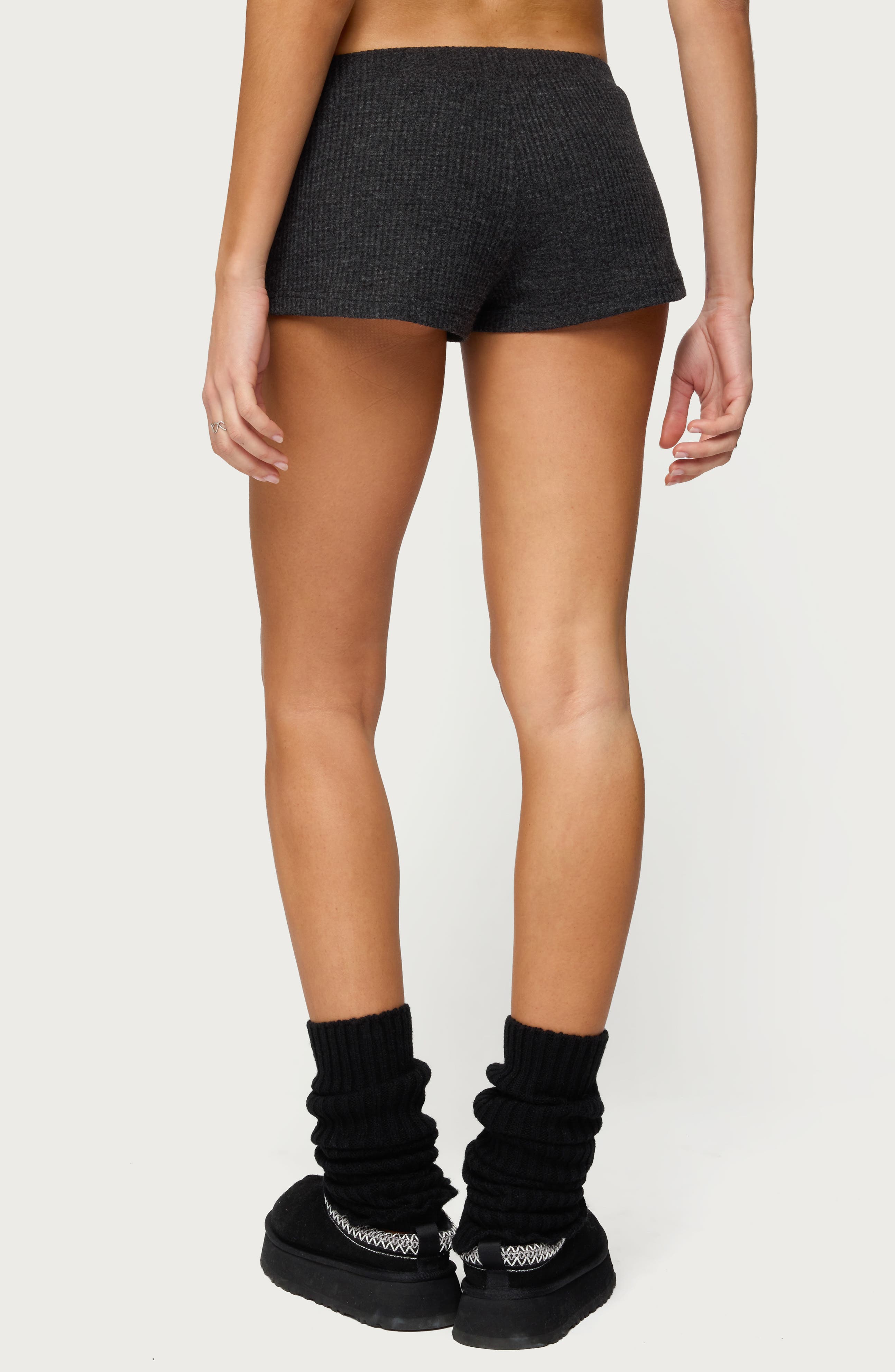 Teddy Waffle Knit Drawstring Shorts - image 2