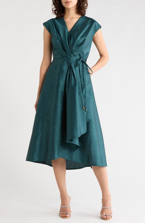Pleated Wrap Dress