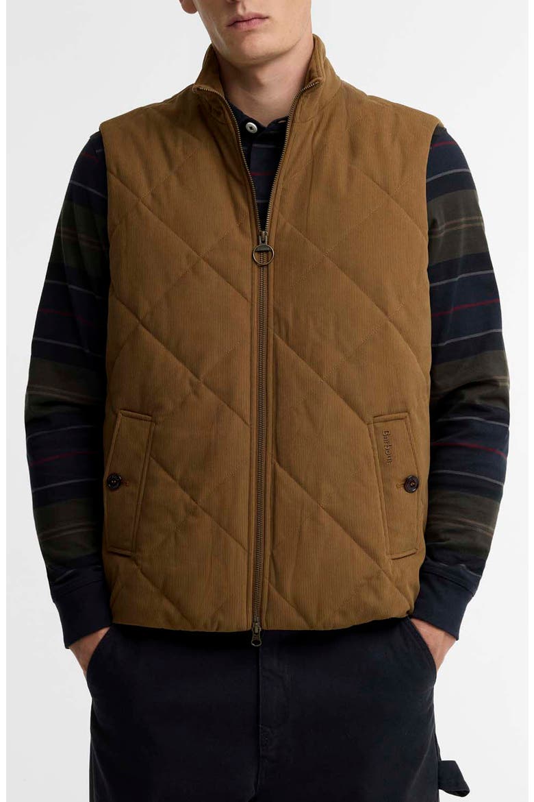 Corden Quilted Gilet, Main, color, DARK SANDSTONE