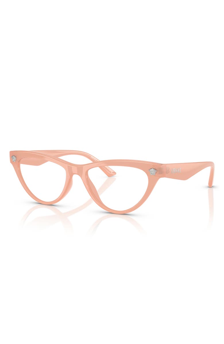 Versace 52mm Cat Eye Optical Glasses, Alternate, color, Opal Pink