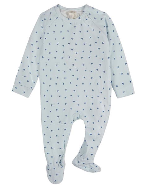 Baby Clover-Print Hidden Zip Footie (Baby)