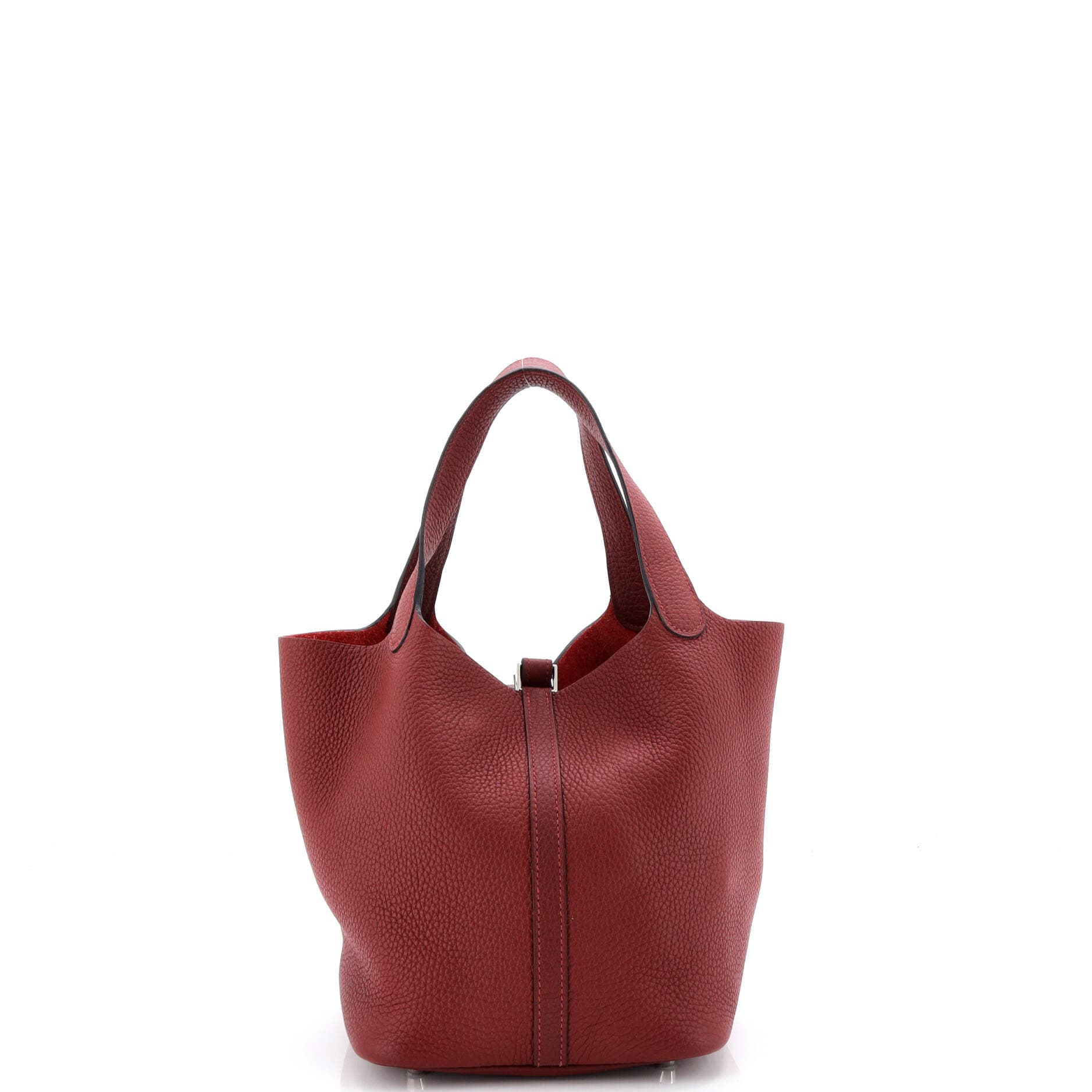 Pre-Owned Hermes Picotin Lock Bag Clemence MM, Alternate, color, Rouge H