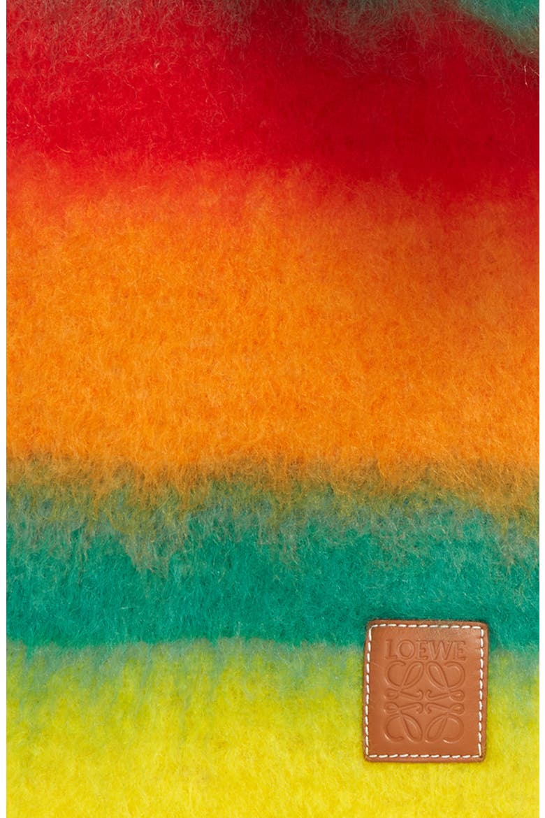 Stripe Mohair & Wool Blend Scarf, Alternate, color, GREEN/ MULTICOLOR 4061