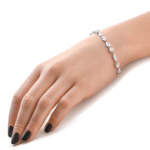 Bliss Diamond 5ct Mixed Cut Diamond Tennis Bracelet 7" 14k Gold Lab Grown In Silver