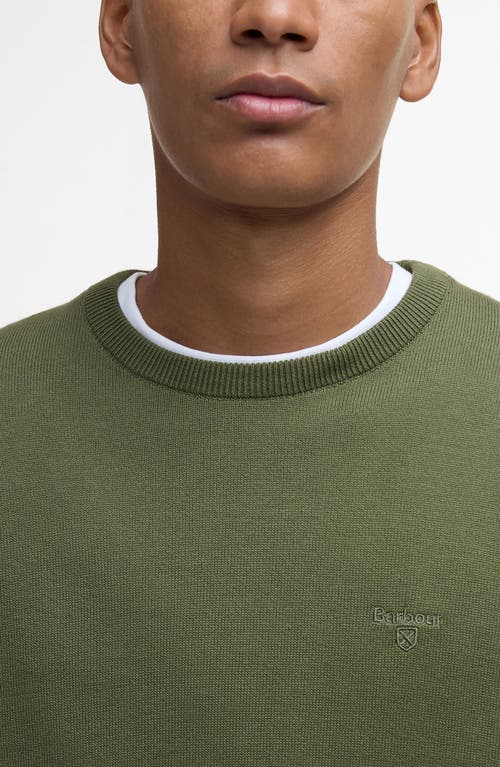 Barbour Solid Cotton Crewneck Sweater In Green