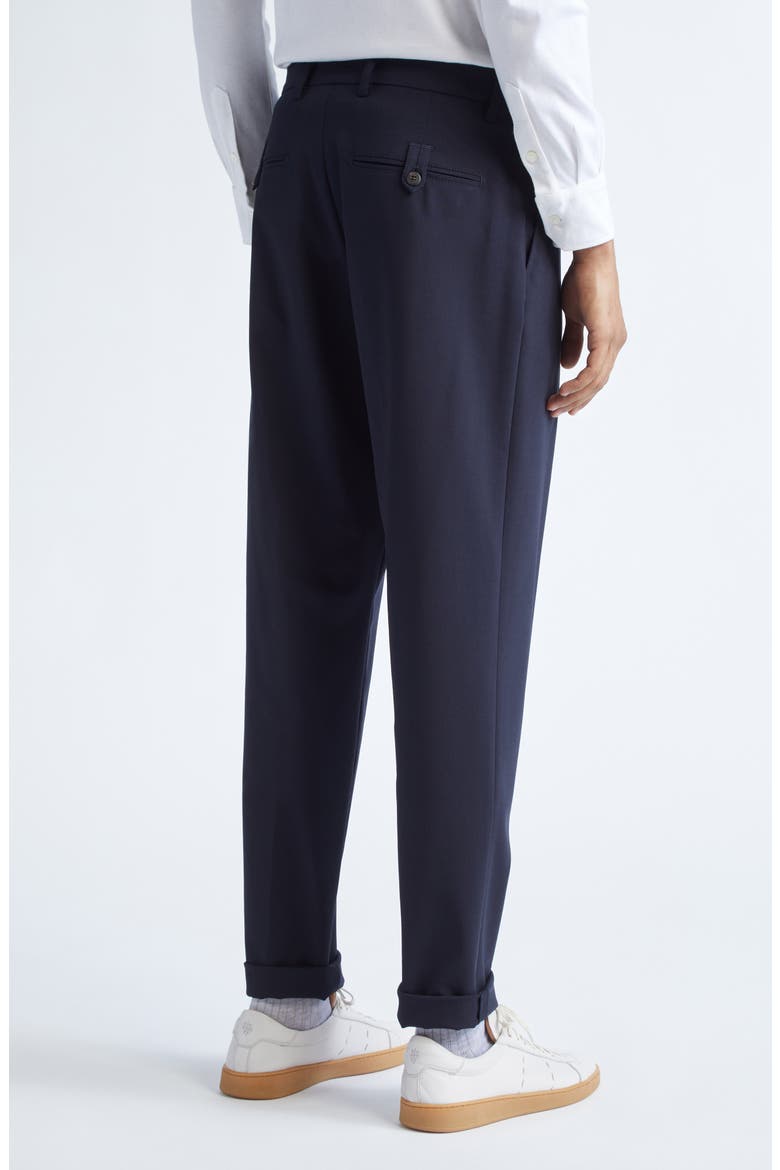 Pleated Stretch Virgin Wool Pants, Alternate, color, 11N NEW BLUE