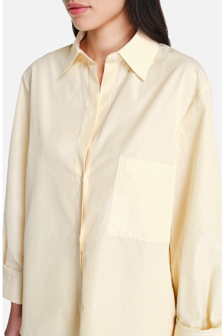 Next Morning Stripe Cotton Button-Up Shirt, Alternate, color, IVORY / YELLOW