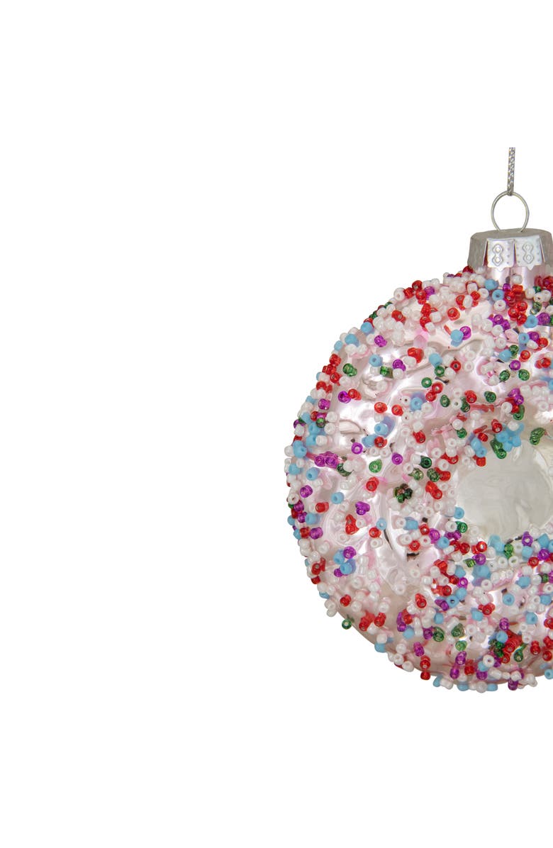 Northlight 3.75" Pink Doughnut with Sprinkles Glass Christmas Ornament, Alternate, color, Pink