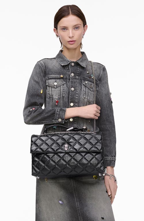 Marc Jacobs The Xl Dual Chain Diamond Quilted Convertible Leather Shoulder Bag In Black