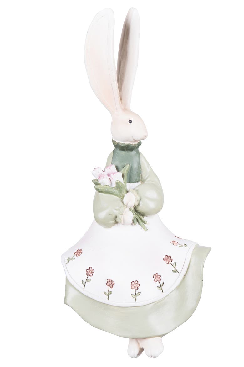 Boy And Girl Bunny Figurine A/2, Alternate, color, Brown