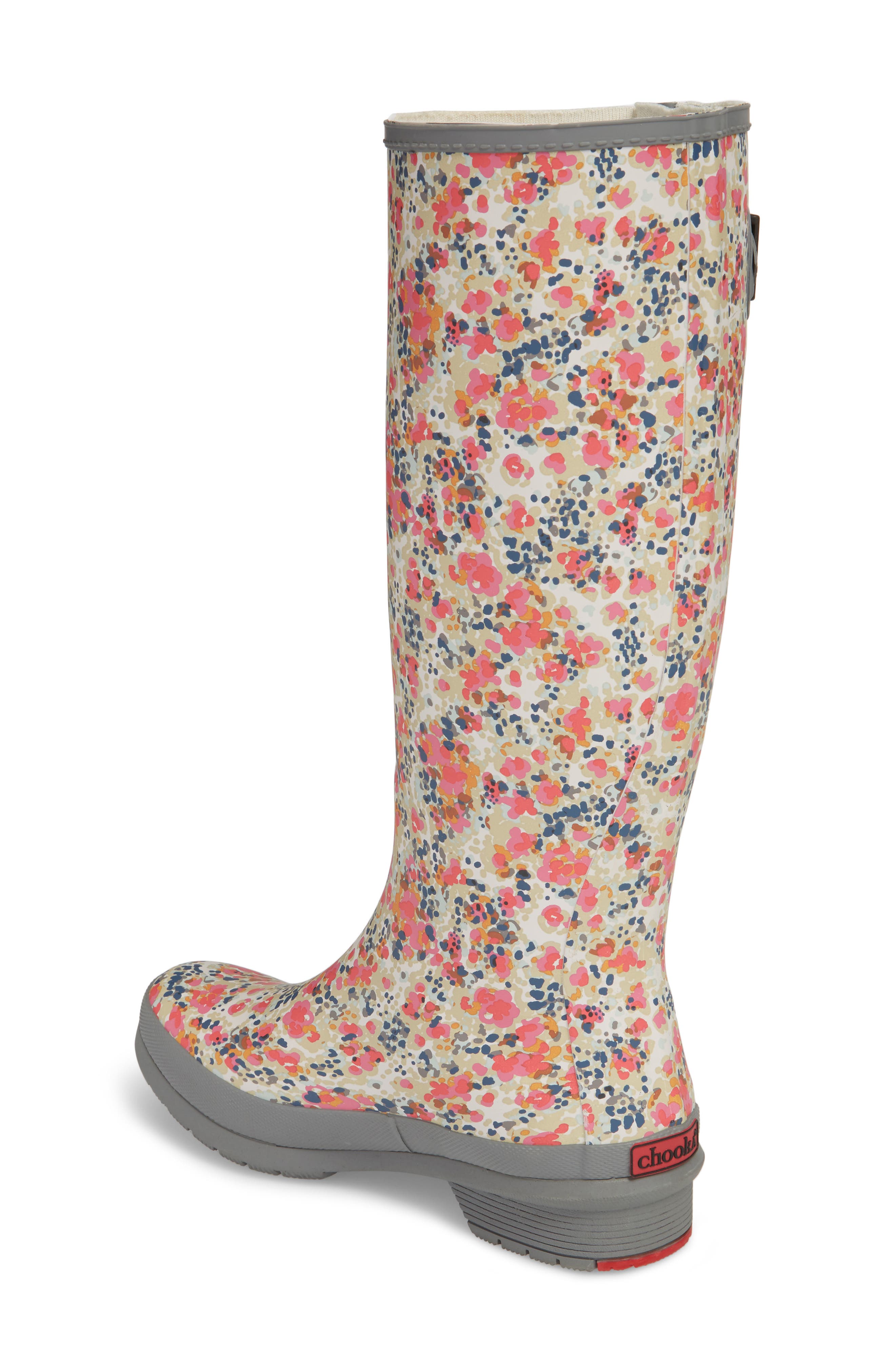 Chooka Julia Floral Waterproof Rain Boot, Alternate, color, 