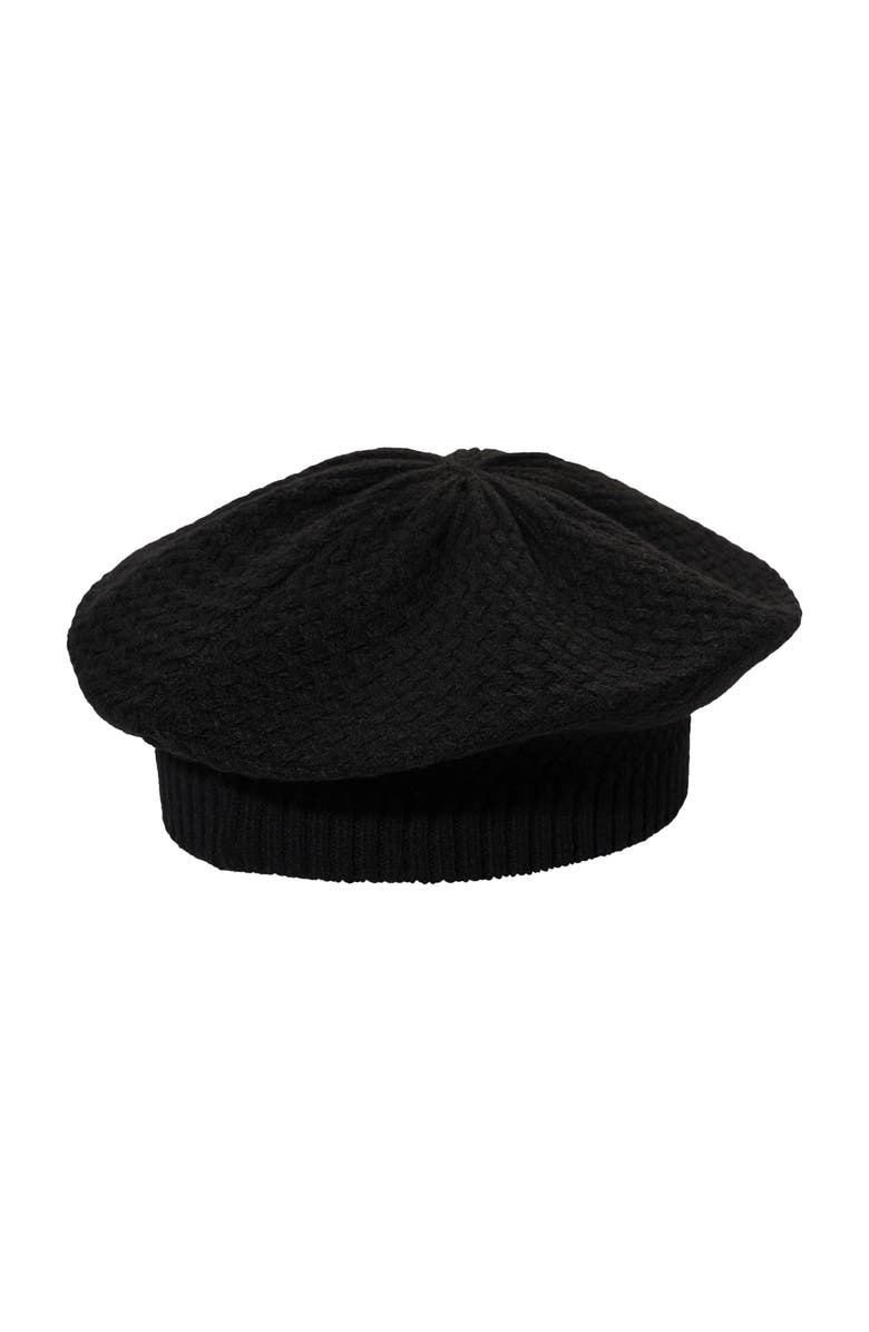 Lauren Ralph Lauren Basket Knit Beret, Alternate, color, Black