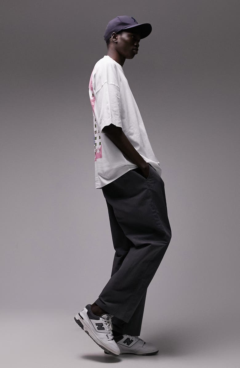 Topman Extreme Oversize Abstract Graphic T-Shirt, Alternate, color,