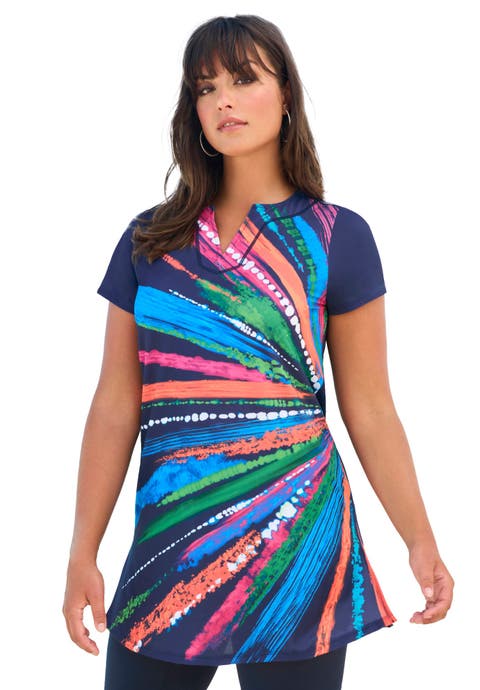 Longer Length Short-Sleeve Swim Tunic