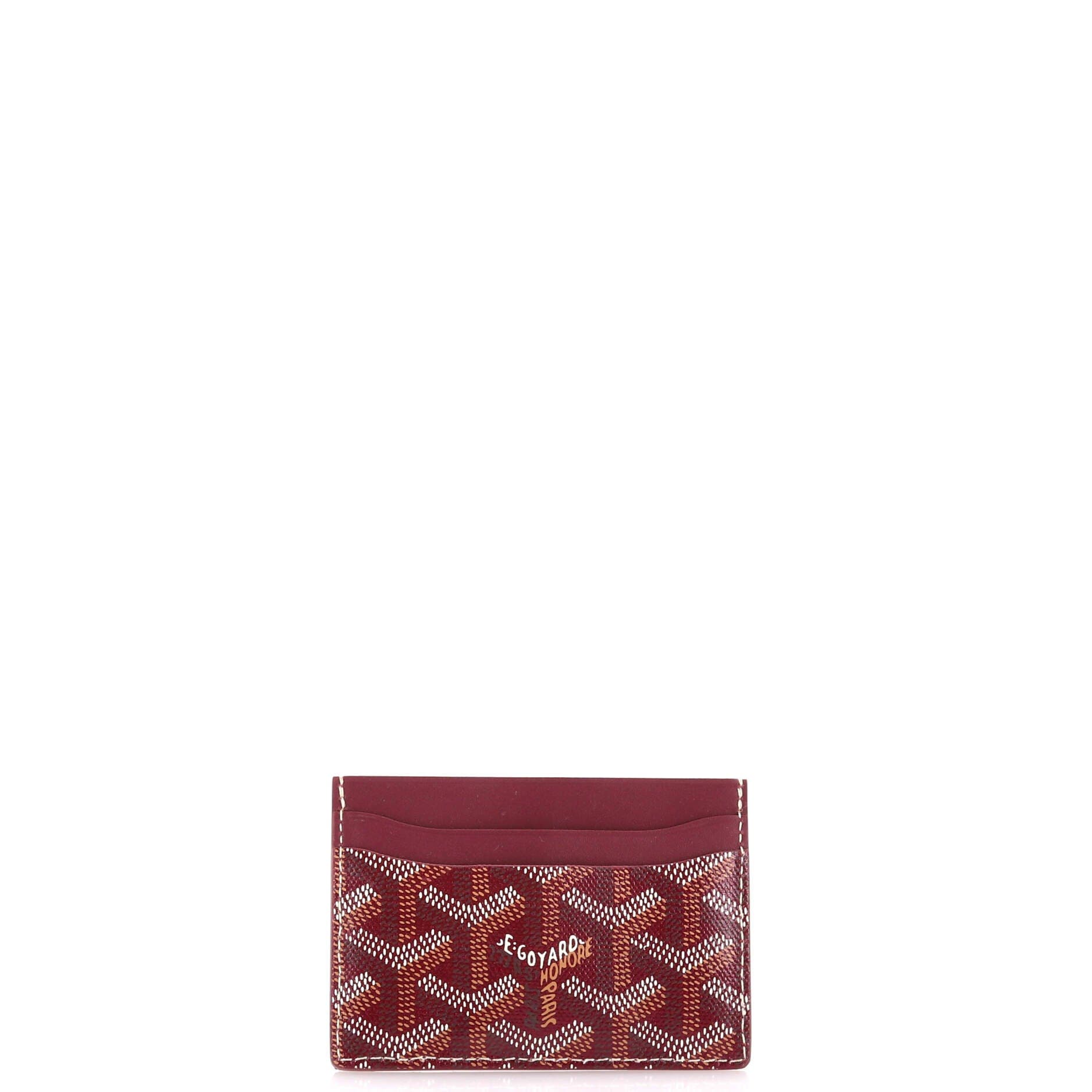 Pre-Owned Goyard Saint Sulpice Card Holder Coated Canvas, Alternate, color, Red