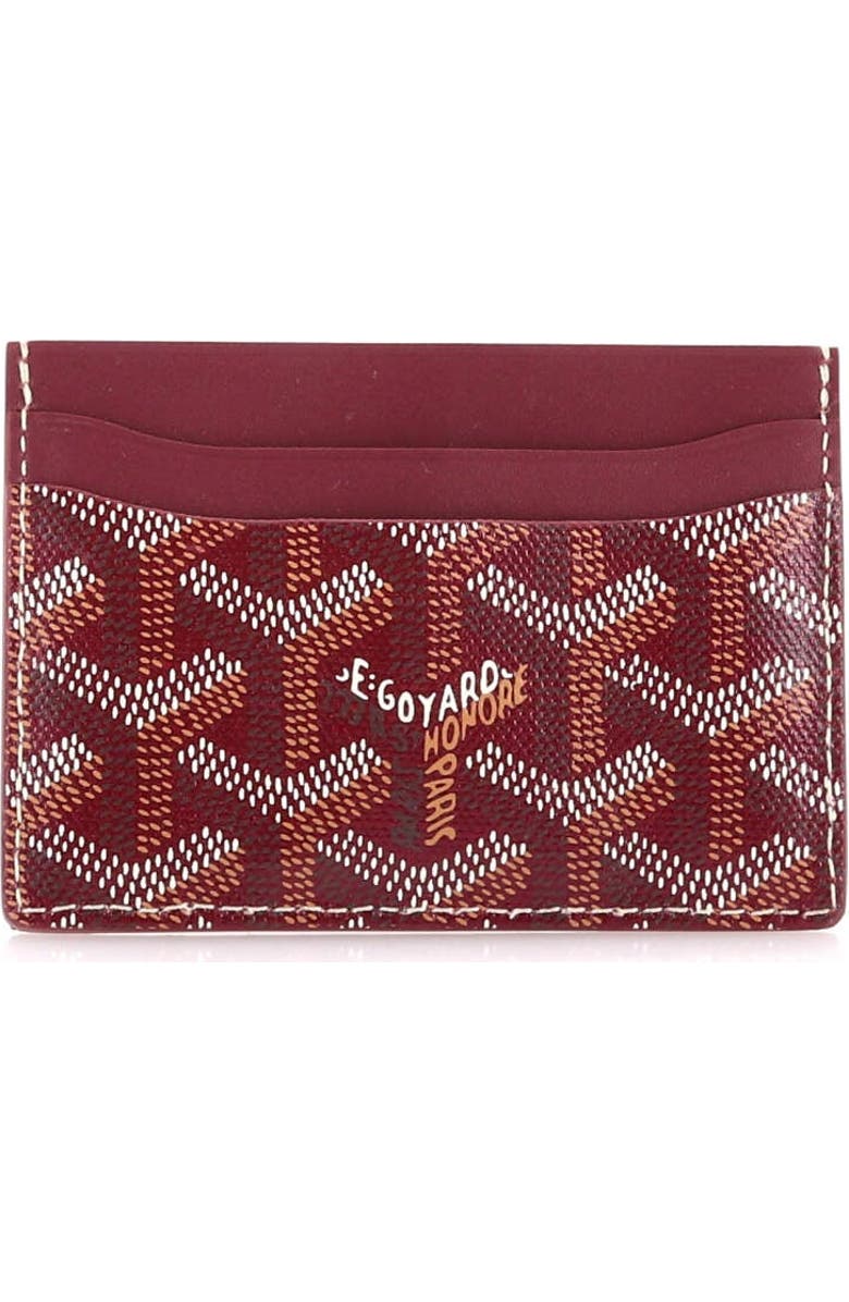 Pre-Owned Goyard Saint Sulpice Card Holder Coated Canvas, Alternate, color, Red